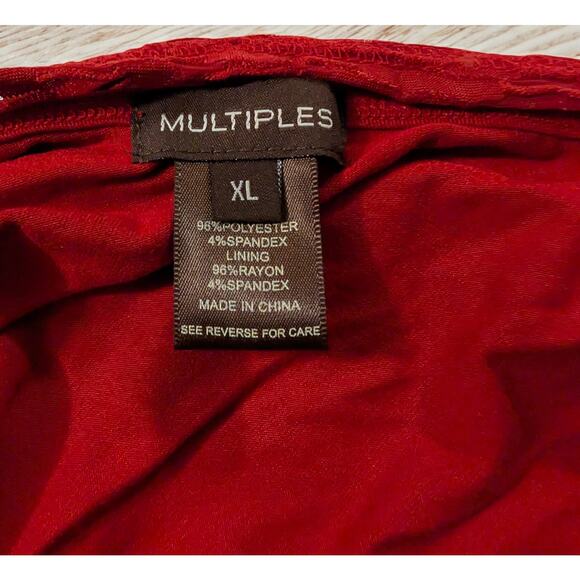 New $69 Multiples Missy Americana PLus Size XL 2 Pc Brick Rusty Red Layered Tops - Picture 3 of 12